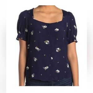 Elodie Navy Floral Blouse